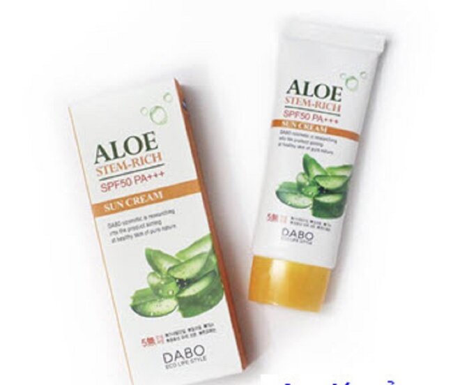 Kem chống nắng dưỡng da lô hội Dabo Aloe Stem Rich SPF50 PA+++