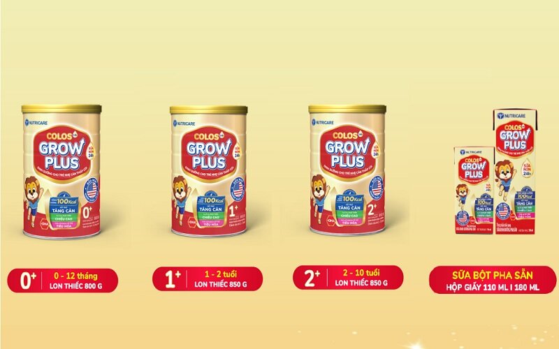 Sữa Grow Plus Nutricare có 4 loại