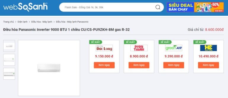 Giá điều hòa Panasonic CU/CS-PU9ZKH-8M