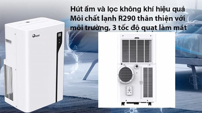 Điều hòa di động thông minh FujiE MPAC14 có khả năng lọc không khí tốt