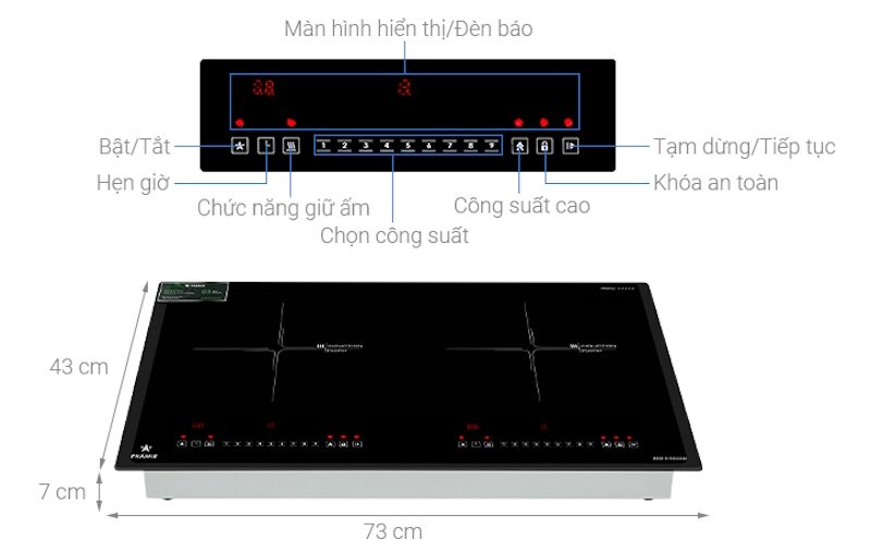 Tổng quan về bếp từ đôi Pramie PRTH-A2