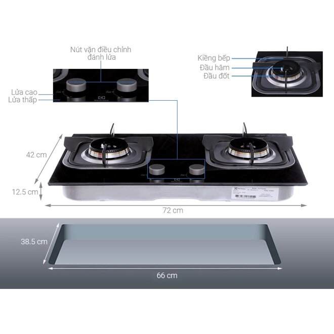 Bếp ga âm đôi Electrolux EGT7221EK