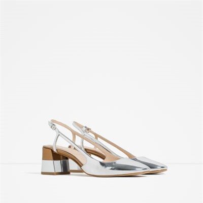 Image 2 of LAMINATED BLOCK HEEL SHOES from Zara