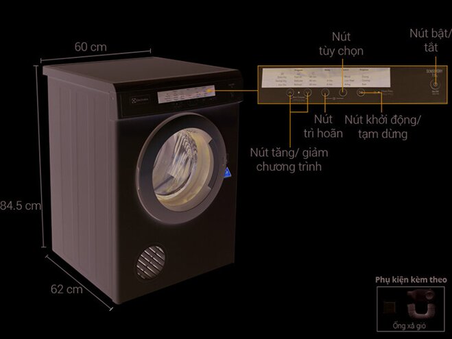 máy sấy quần áo Electrolux 9kg