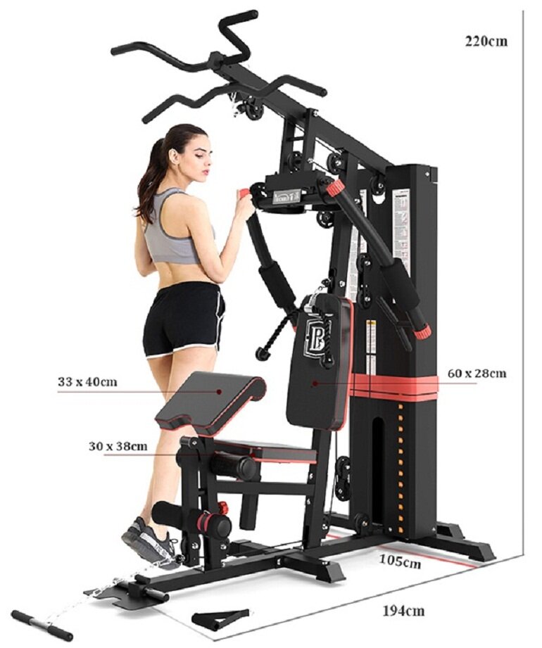 Giàn tạ HQ-708A có tải trọng tối đa lên tới 262 kg.