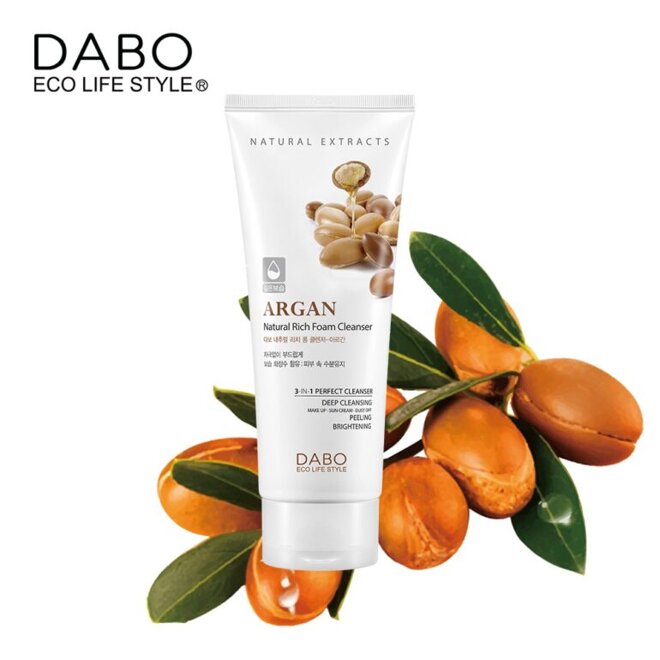 Sữa rửa mặt cho da dầu Hàn Quốc Dabo Argan Natural Rich Foam Cleanser 180ml - Giá tham khảo: 99.000 vnđ/ tuýp