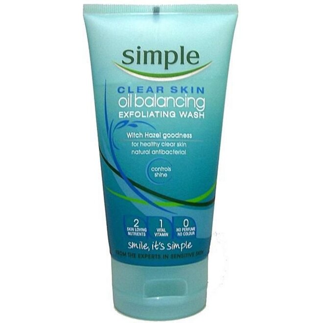 Sữa rửa mặt Simple Clear Skin Oil Balancing Exfoliating Wash