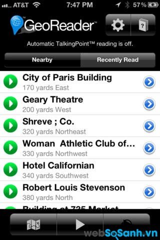 Ứng dụng Georeader. Nguồn Internet