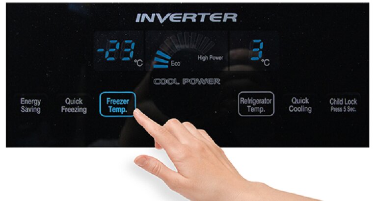Cách tùy chỉnh nhiệt độ ngăn đá trên tủ lạnh Hitachi R-WB475PGV2 405 lít màu GS, GBK, GBW