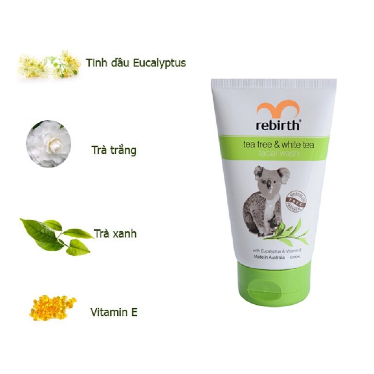 Sữa rửa mặt Rebirth Tea tree & White tree Facial Wash