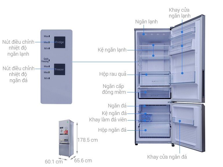 Tủ lạnh Panasonic NR-BV369QSVN 322 lít 