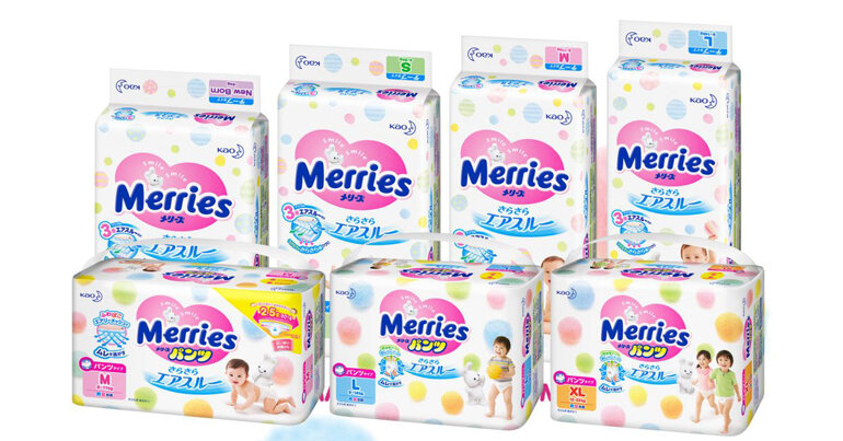 Bỉm Merries là thương hiệu nổi tiếng và uy tín hàng đầu thế giới của Tập đoàn Kao (Nhật Bản)
