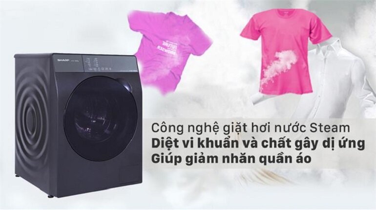 Công nghệ giặt hơi nước trên máy giặt Sharp