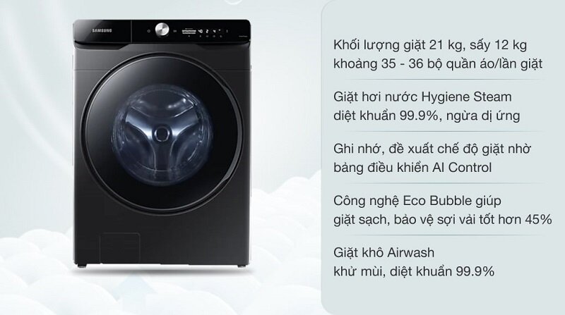 Top 5 máy giặt Samsung Inverter 21 kg tốt nhất cho gia đình năm 2025