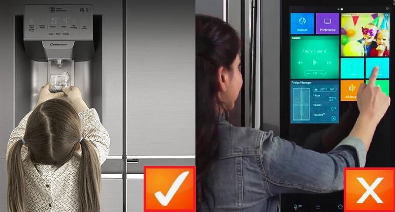 Loại tủ lạnh có thêm khóa phân phối Dispenser Lock