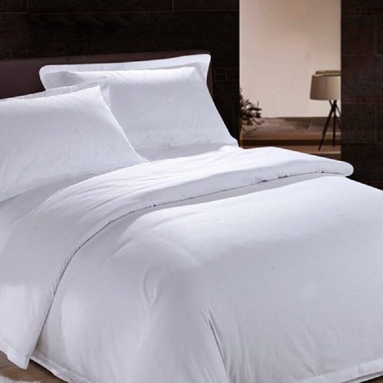Mẫu ga trải giường màu trắng trơn
