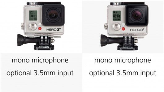 GoPro Her3+ or Hero4 users can attach external stereo microphones via an optional 3.5 mm i...