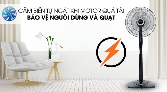 Quạt đứng Sharp PJ-S40RV: Công suất 50W tạo gió mạnh mẽ, đầy đủ tính năng!