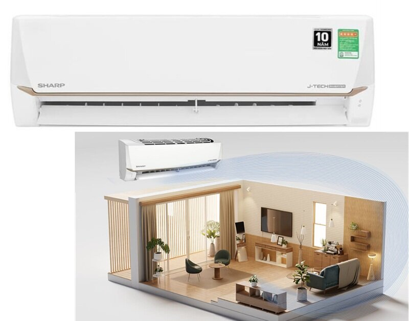 Điều hòa Sharp 12000 BTU inverter AH-X13CEWC rất tiết kiệm điện mà giá cực mềm