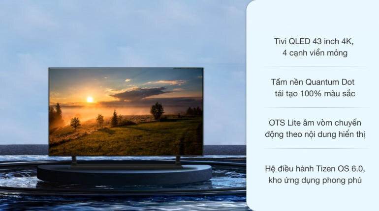 Smart Tivi QLED 4K 43 inch Samsung QA43Q65A hiển thị các hình ảnh và video theo đúng chuẩn 4K nên sắc nét và sống động