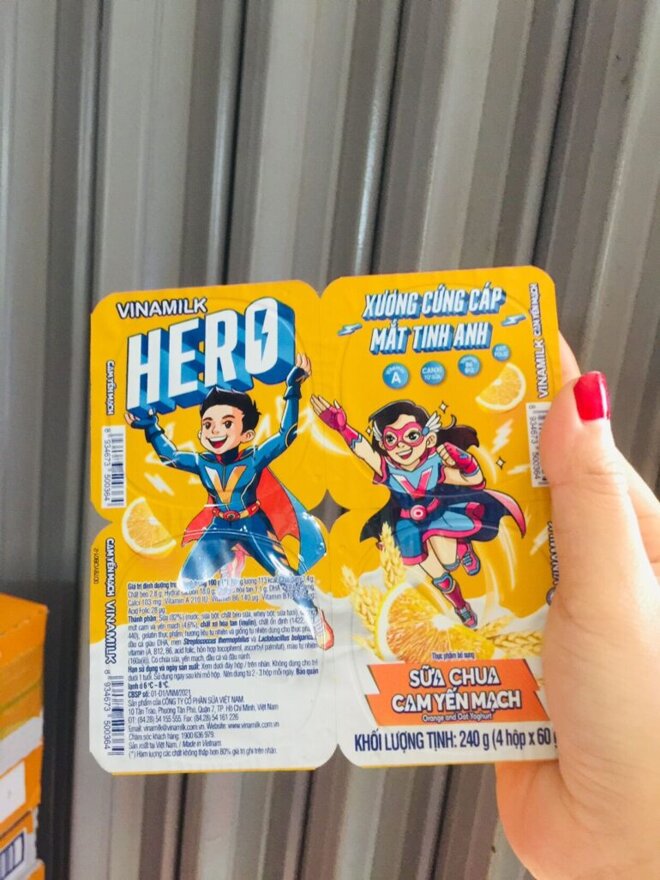 Sữa chua ăn Vinamilk Hero cam yến mạch