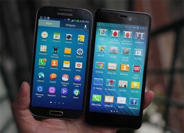 Q-Smart Dream SI đọ màn hình cùng Samsung Galaxy S4 2