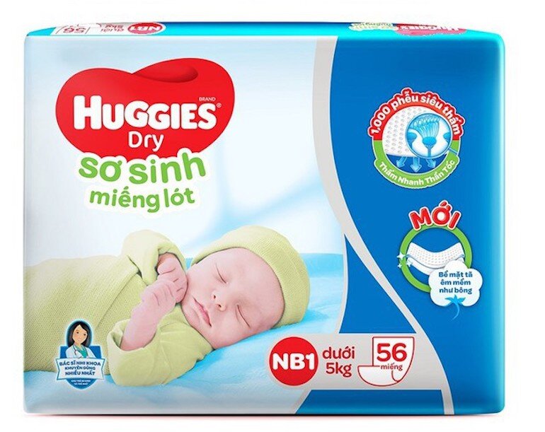 Có nên mua miếng lót sơ sinh Huggies Dry?