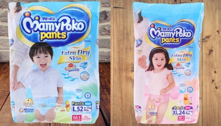 Bỉm MamyPoko có 2 dòng dành riêng cho bé trai và bé gái