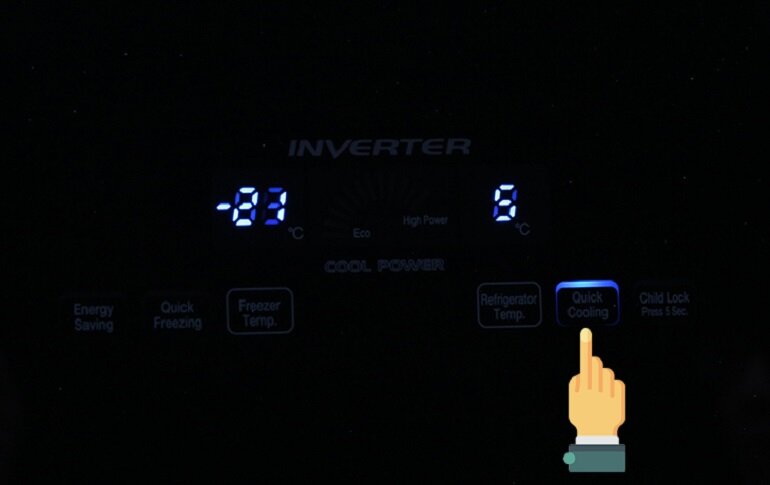 Cách bật/tắt chế độ làm lạnh nhanh trên tủ lạnh Hitachi 382 lít R-WB475PGV2