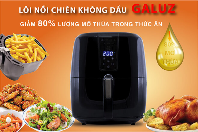 Nồi chiên không dầu Galuz GLA-616 phím điện tử 5.2L.