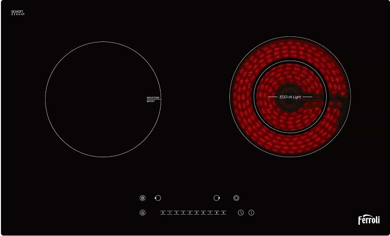 Bếp từ hồng ngoại âm 2 vùng nấu Ferroli IC4200BN có nhiều tính năng vượt trội