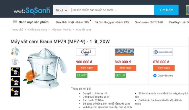 Máy vắt cam Braun MPZ9 của Đức - Giá rẻ nhất 640.000 vnđ