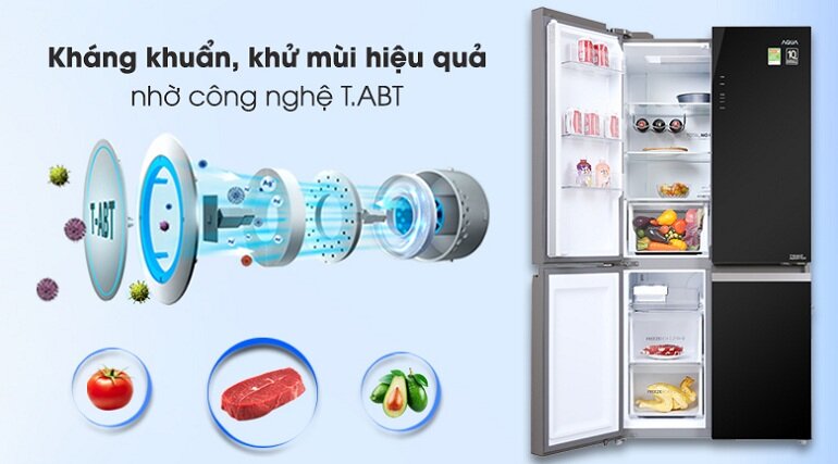 Đánh giá tủ lạnh Aqua 4 cánh AQR-IG636FM(GB): Khử mùi hiệu quả