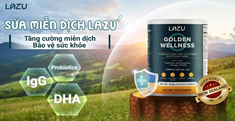 Thành phần và công dụng của sữa miễn dịch Lazu Golden Wellness