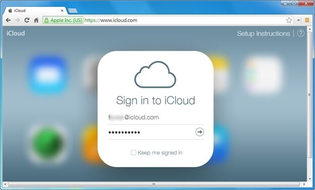 Đăng nhập vào tài khoản iCloud