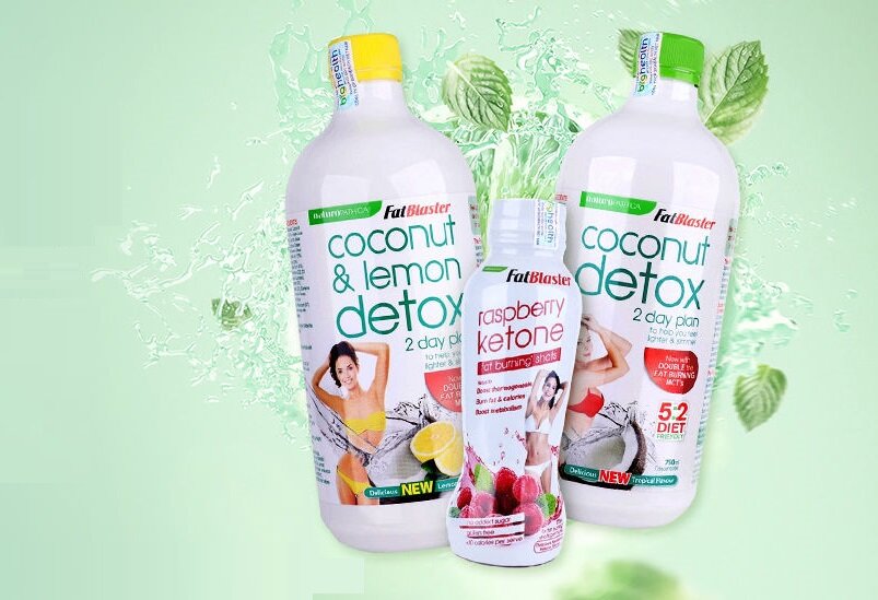 Fatblaster Coconut Detox và Raspberry Naturopathica là nước uống giảm cân thanh lọc cơ thể, giúp giảm cân vượt trội