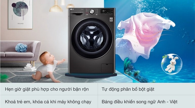 Máy giặt sấy LG Inverter 13 kg FV1413H3BA