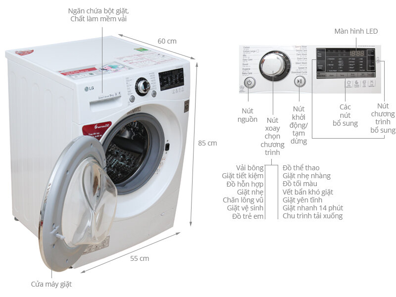 Giá máy giặt LG 9kg
