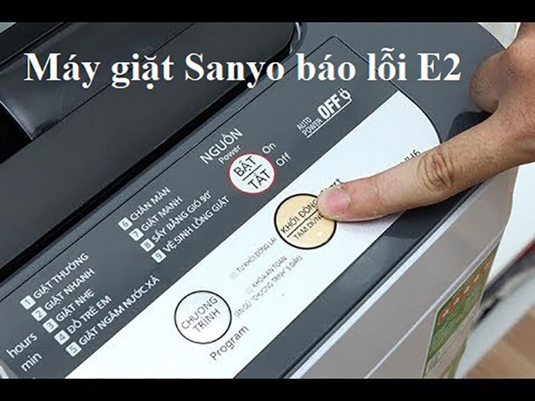 máy giặt Sanyo báo lỗi E1, E2