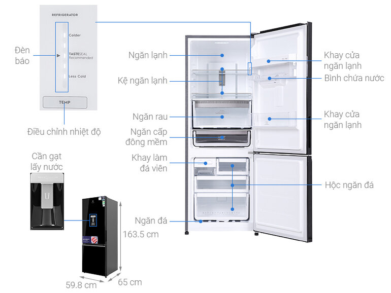 Tủ lạnh Electrolux EBB3442K-H 308 lít 