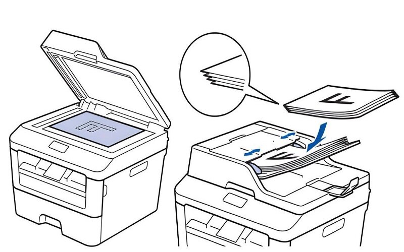 Có 2 cách copy tài liệu từ máy in Brother MFC-L2701DW