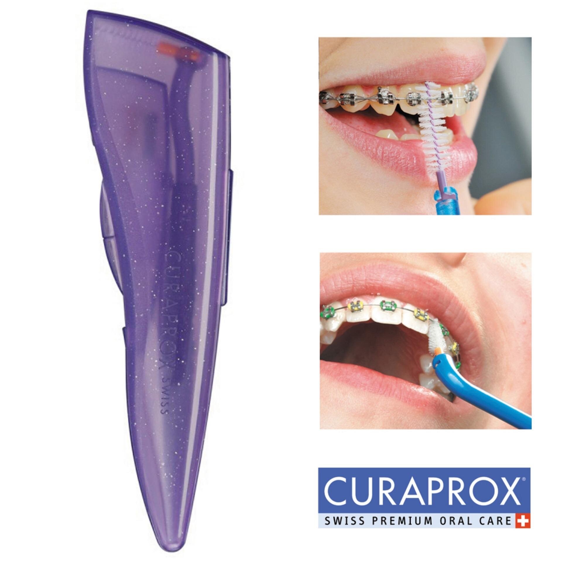 Bộ bàn chải kẽ vệ sinh răng niềng CURAPROX Ortho Pocket Set gồm nhiều dụng cụ giúp làm sạch răng miệng tối ưu