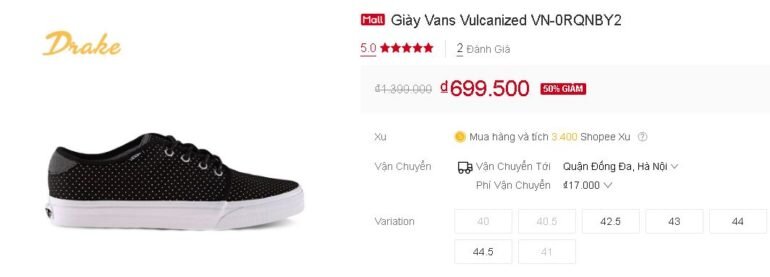 giày Vans Vulcanized VN-0RQNBY2