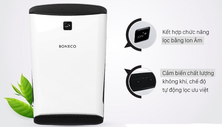 Máy lọc không khí ion âm Boneco P340 có khả năng khử mùi hiệu quả.