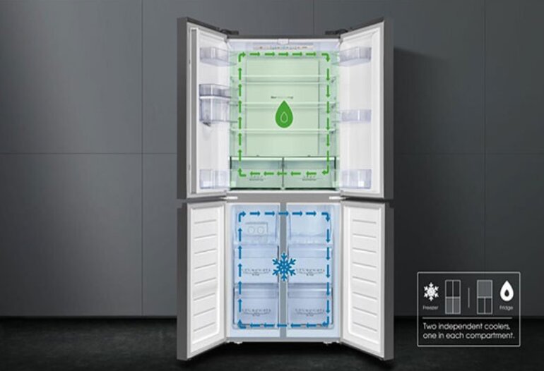 Tủ lạnh Casper Inverter 463 lít RM-522VBW có 2 dàn lạnh độc lập ngăn lẫn mùi