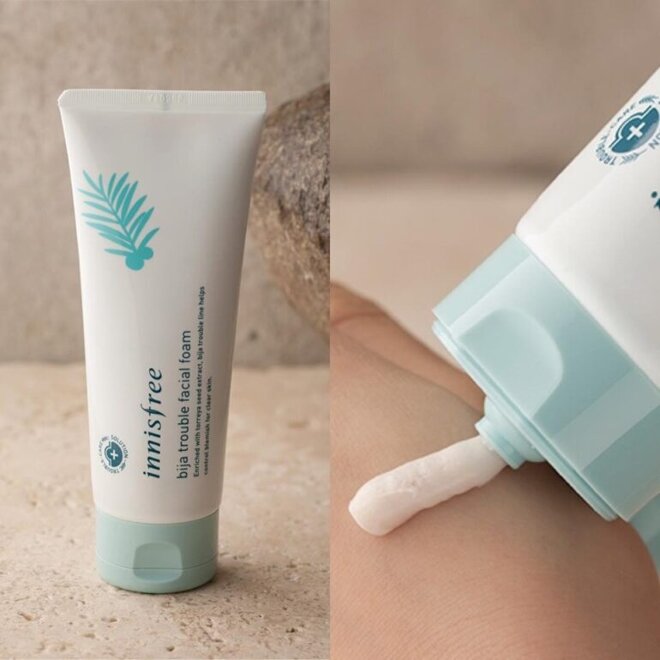 sữa rửa mặt trị mụn Innisfree Bija Anti Trouble Facial Foam