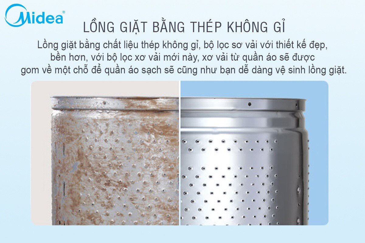 Thiết kế thép không gỉ giúp tăng tuổi thọ của máy