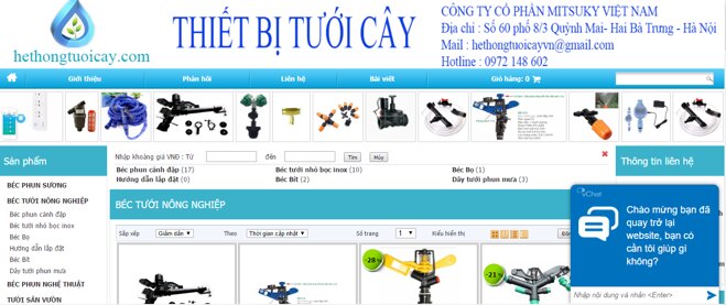 Mitsuky Việt Nam chuyên cung cấp các thiết bị tưới cây. 