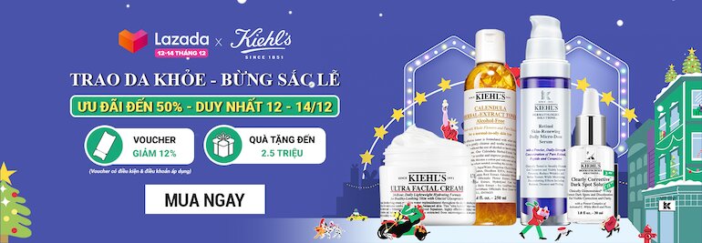 Lazada 12.12 Kiehl's mang đến nhiều deal hấp dẫn