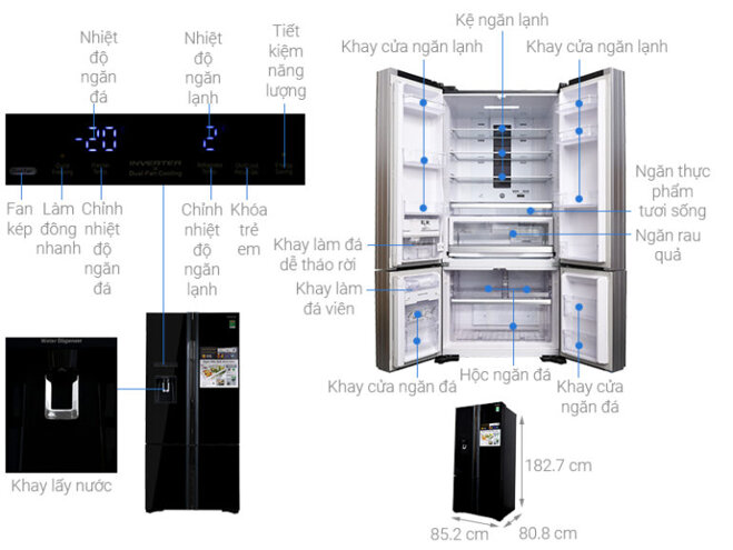 tủ lạnh Hitachi Inverter 587L WB730PGV6X (GBK)